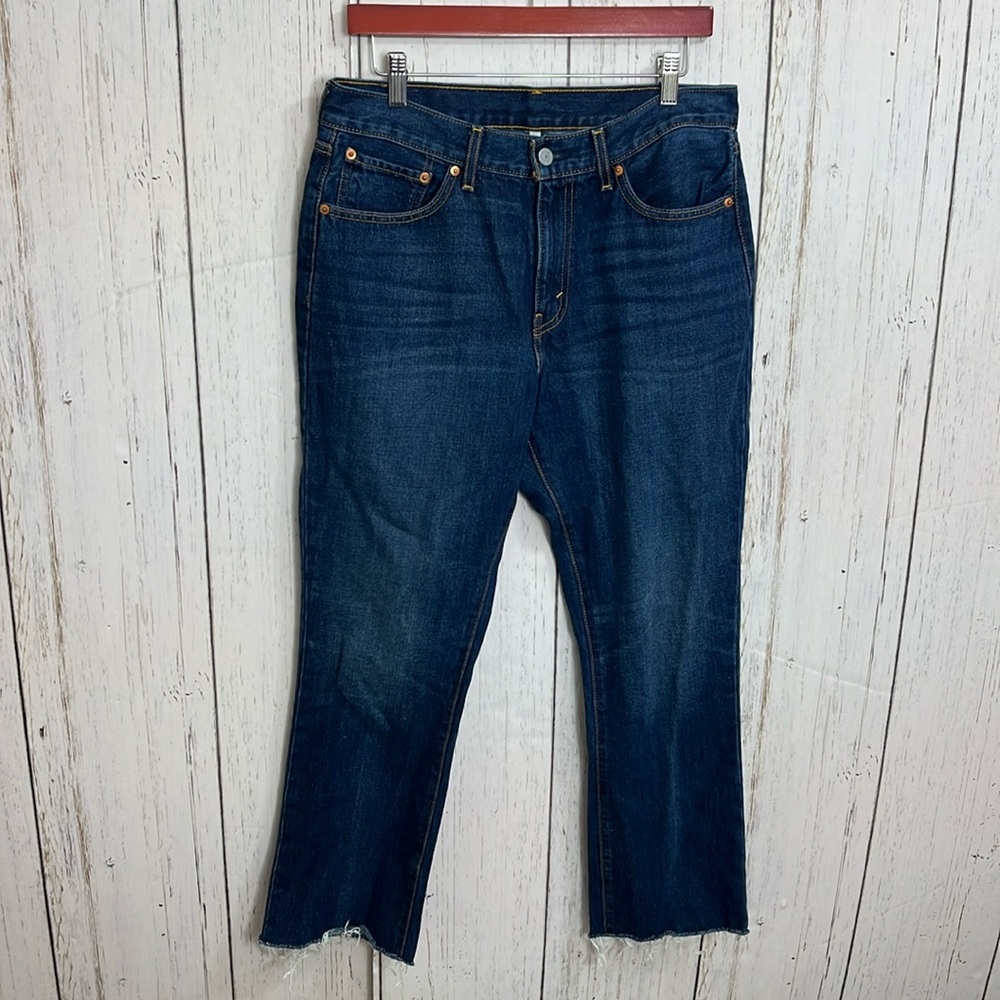Levi’s Medium Wash Raw Hem Jeans Size 30 high waist mom jeans